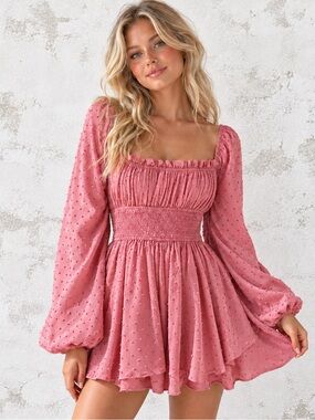 Urban Outfitters NWT Pink Smocked Mini‎ Dress | Cottagecore Boho Feminine